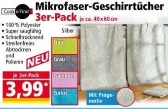 Norma Cook o'Fino Mikrofaser-Geschirrtücher 3er Pack Angebot