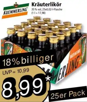 Norma KUEMMERLING Kräuterlikör 25 x 0,02 L Flasche Angebot