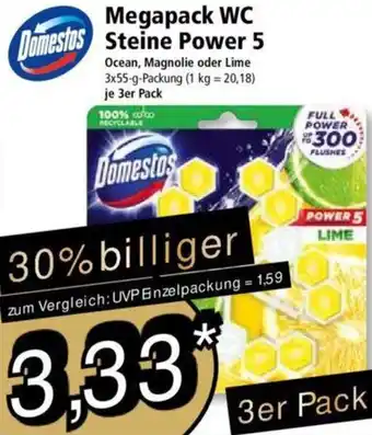 Norma Domestos Megapack WC Steine Power 5, 3x55 g Packung Angebot