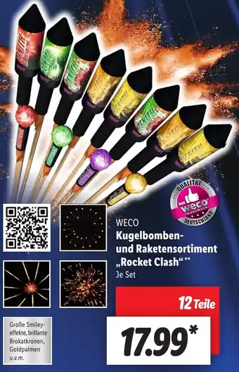 Lidl WECO Kugelbomben und Raketensortiment ,,Rocket Clash" 12 Teile Angebot