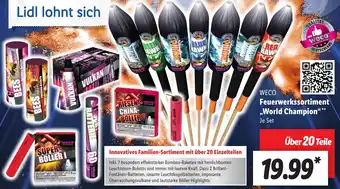 Lidl WECO Feuerwerkssortiment ,,World Champion"  Über 20 Teile Angebot