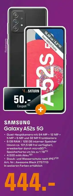 Saturn Samsung Galaxy A52s 5G Angebot