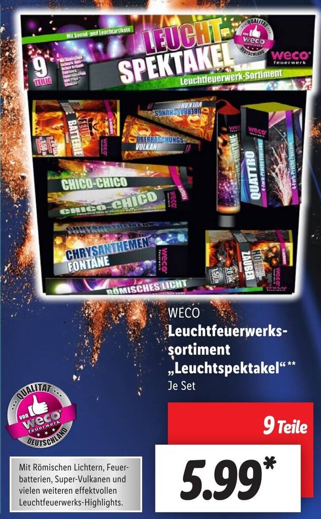 WECO Leuchtfeuerwerkssortiment ,,Leuchtspektakel
