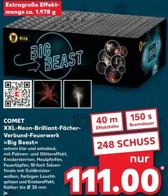 Kaufland COMET XXL-Neon-Brilliant Fächer Verbund Feuerwerk Big Beast 248 Schuss Angebot