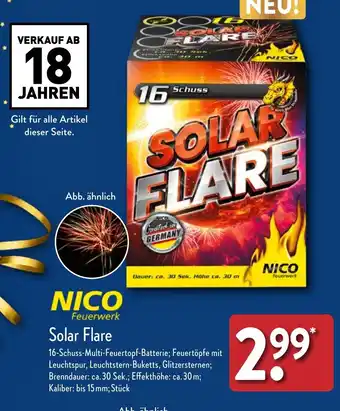 Aldi Nord NICO Feuerwerk Solar Flare Angebot