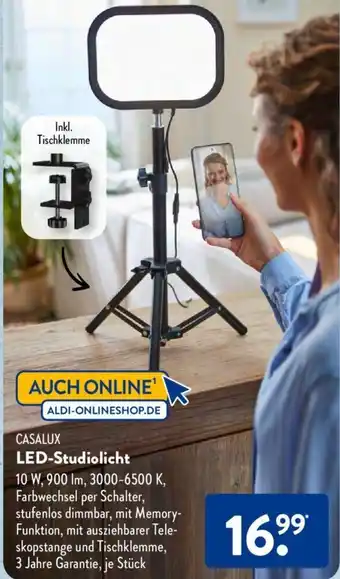 Aldi Süd CASALUX LED-Studiolicht Angebot