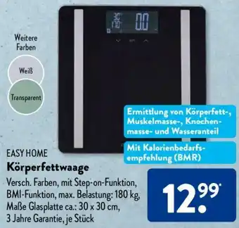 Aldi Süd EASY HOME Körperfettwaage Angebot