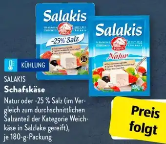 Aldi Süd SALAKIS Schafskäse 180 g Packung Angebot