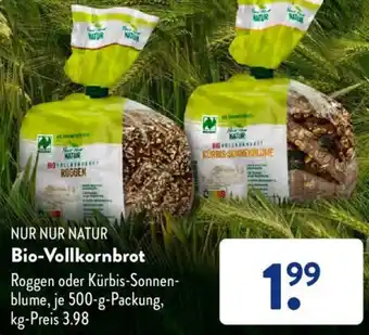 Aldi Süd NUR NUR NATUR Bio-Vollkornbrot 500 g Packung Angebot