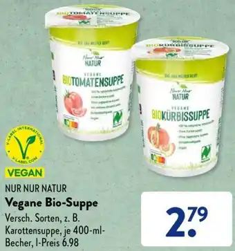 Aldi Süd NUR NUR NATUR Vegane Bio-Suppe 400 ml Becher Angebot