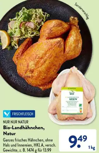 Aldi Süd NUR NUR NATUR Bio-Landhähnchen, Natur 1kg Angebot