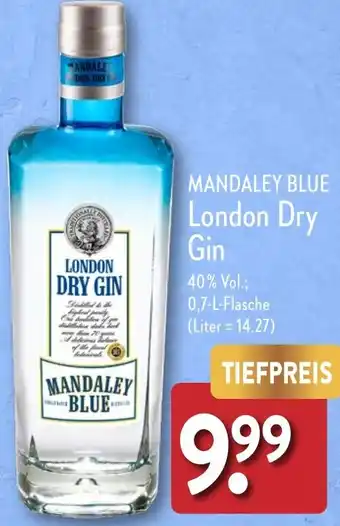 Aldi Nord MANDALEY BLUE London Dry Gin 0,7 L Flasche Angebot