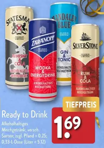 Aldi Nord Ready to Drink 0,33 L Dose Angebot