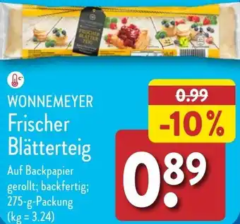 Aldi Nord WONNEMEYER Frischer Blätterteig 275 g Packung Angebot