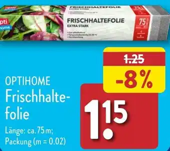 Aldi Nord OPTIHOME Frischhaltefolie Angebot