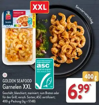 Aldi Nord GOLDEN SEAFOOD Garnelen XXL 400 g Packung Angebot