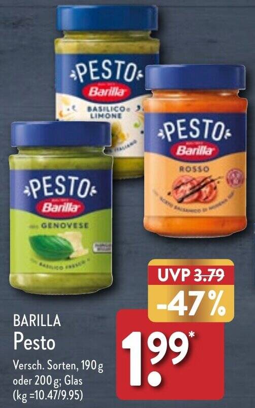 BARILLA Pesto 190 g oder 200 g Angebot bei Aldi Nord