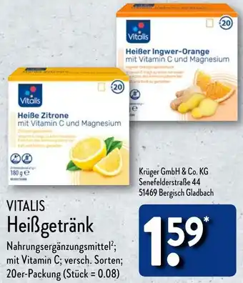 Aldi Nord VITALIS Heißgetränk 20er Packung Angebot