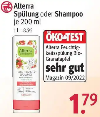 Rossmann Alterra Spülung oder Shampoo 200 ml Angebot