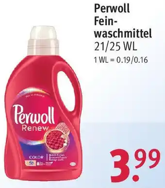 Rossmann Perwoll Feinwaschmittel 21/25 WL Angebot