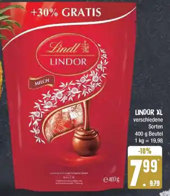 Marktkauf LINDT LINDOR XL 400 g Beutel Angebot