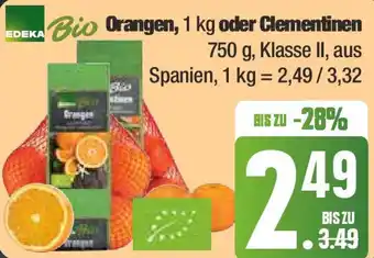 Marktkauf EDEKA Bio Orangen, 1 kg oder Clementinen 750 g Angebot