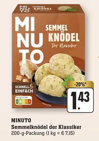 nah & gut MINUTO Semmelknödel der Klassiker 200-g-Packung Angebot