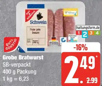 Marktkauf Gut & Günstig Grobe Bratwurst 400 g Packung Angebot