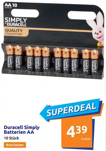 Action Duracell Simply Batterien AA 10 Stück Angebot