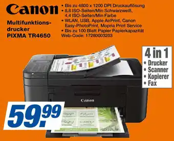 Expert Canon Multifunktionsdrucker PIXMA TR4650 Angebot