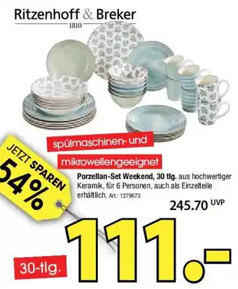 Zurbrüggen Ritzenhoff & Breker Porzellan-Set Weekend, 30 tlg. Angebot