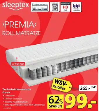 Zurbrüggen sleeptex Taschenfederkernmatratze Premia Angebot