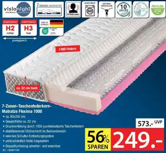 Zurbrüggen visionight 7-Zonen-Taschenfederkern Matratze Flexima 1000 Angebot