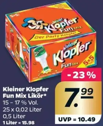 NETTO Kleiner Klopfer Fun Mix Likör 25x0,02 Liter Angebot