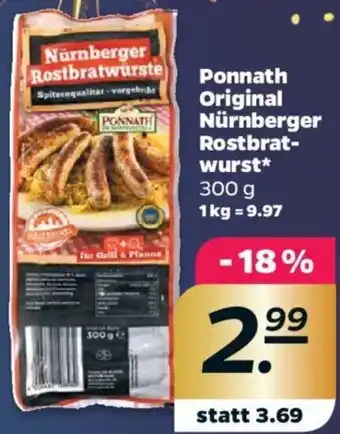 NETTO Ponnath Original Nürnberger Rostbratwurst 300 g Angebot