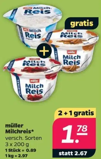 NETTO müller Milchreis 3 x 200 g Angebot