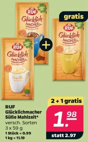 NETTO RUF Glücklichmacher Süße Mahlzeit 3 x 59 g Angebot