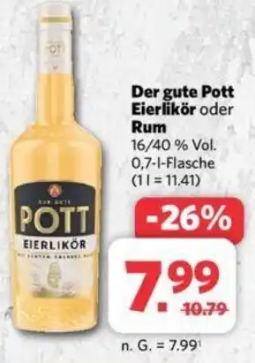 Combi Der gute Pott Eierlikör oder Rum 0,7 L Flasche Angebot