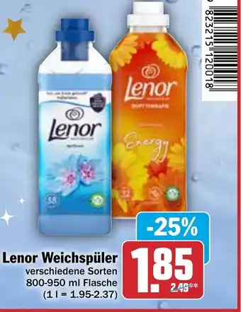 Hit Lenor Weichspüler 800-950 ml Flasche Angebot