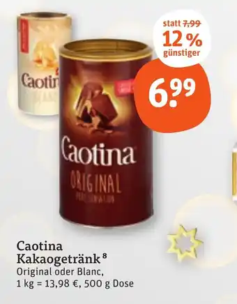 tegut Caotina Kakaogetränk 500 g Dose Angebot