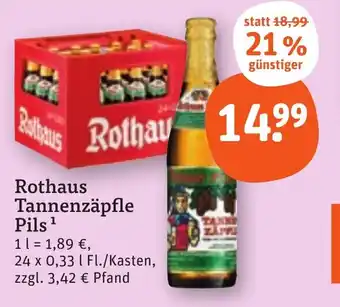 tegut Rothaus Tannenzäpfle Pils Angebot