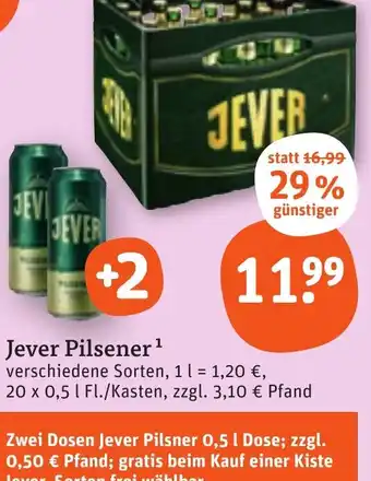 tegut Jever Pilsener 20 x 0,5 l Fl. Angebot