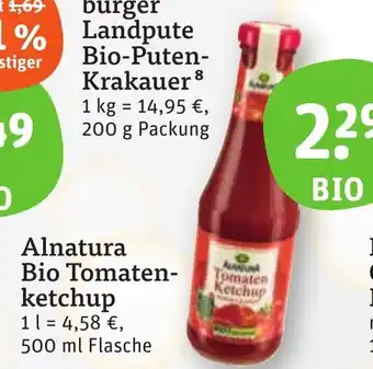 tegut Alnatura Bio Tomaten-ketchup 500 ml Flasche Angebot