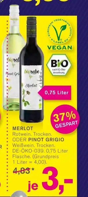 KODi MERLOT Rotwein. Trocken. ODER PINOT GRIGIO Weißwein. Trocken 750ml Angebot