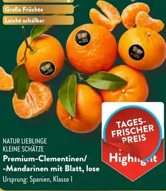 Aldi Süd Premium-Clementinen/ -Mandarinen mit Blatt, lose Angebot