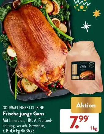 Aldi Süd GOURMET FINEST CUISINE Frische junge Gans 1 kg Angebot