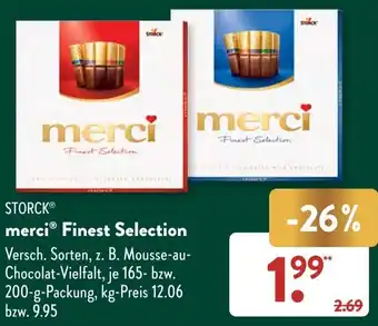 Aldi Süd STORCK merci Finest Selection 165-200 g Packung Angebot