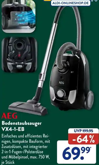 Aldi Süd AEG Bodenstaubsauger VX4-1-EB Angebot