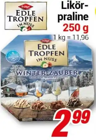 CENTERSHOP EDLE TROPFEN Likörpraline 250 g Angebot