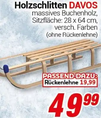 CENTERSHOP Holzschlitten DAVOS Angebot